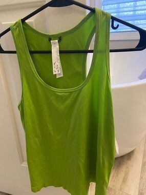 oiselle Bright Lime Green Racerback Tank Top